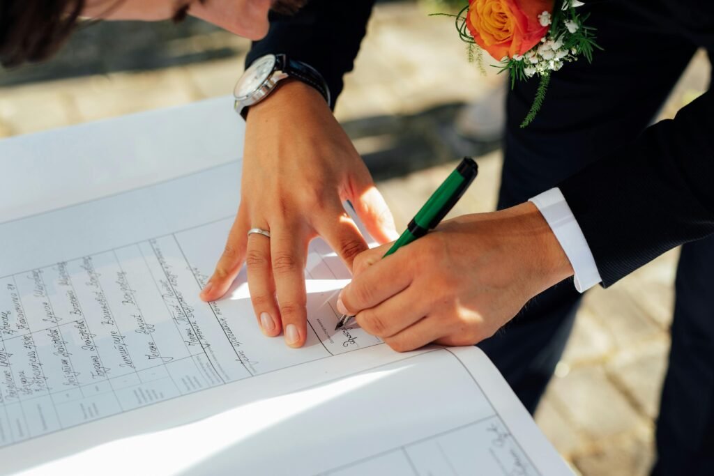 Wedding contract