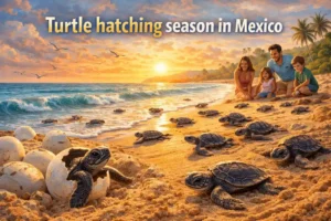 Turtle hatching season in Mexico