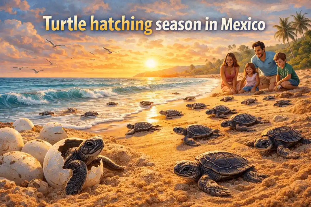 Turtle hatching season in Mexico